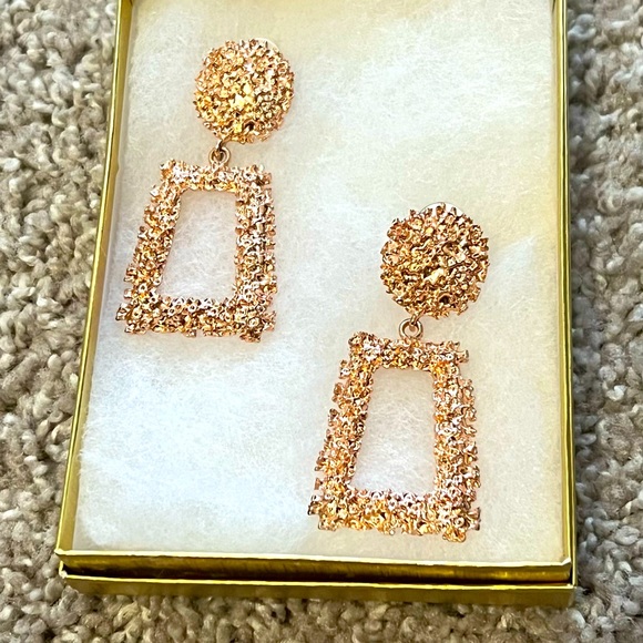Rose Gold Dangle Earrings - Picture 1 of 1